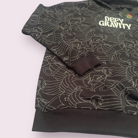 NWT Defy Gravity Wicked Pull Over Black Hoodie Sweatshirt Size XL - Picture 2 of 10